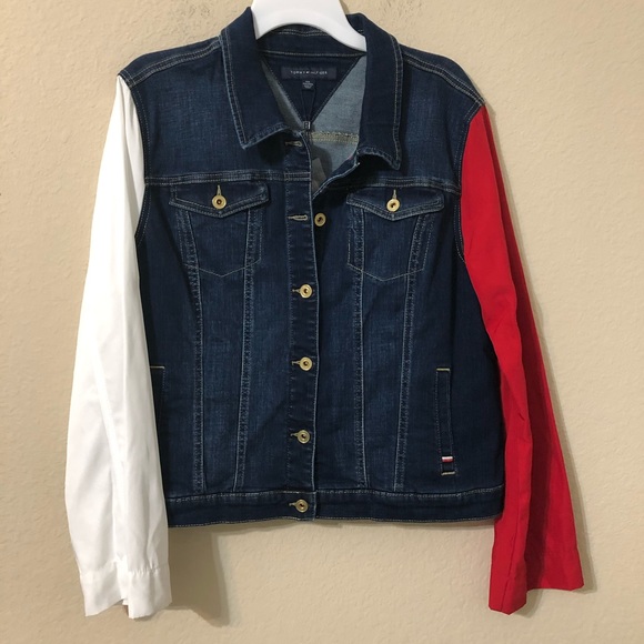 tommy hilfiger jacket red and white